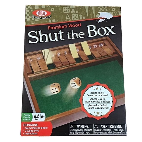 Shut The Box Wooden Dice Game - Picture 1 of 3